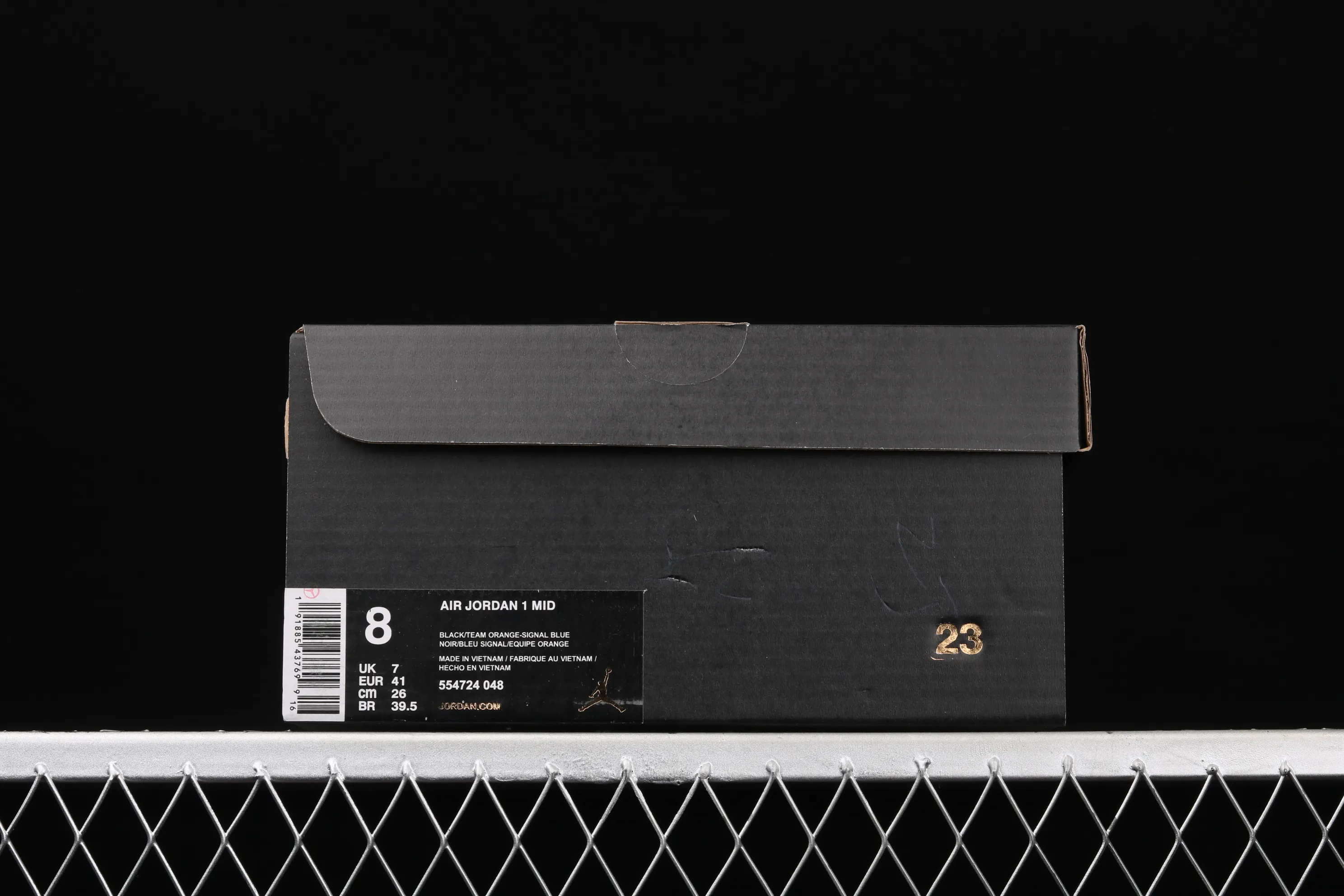 All categories Air Jordan Jordan series basketball shoes Air Jordan 1 Mid Air Jordan 1 Mid AJ1 Joe 1 inkjet black and blue Zhongbang basketball shoes 554724-048